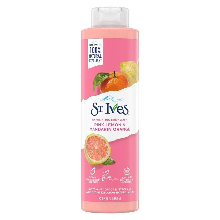 St. Ives Pink Lemon & Mandarin Orange Plant-Based Natural Body Wash Soap - 22 fl oz | Target