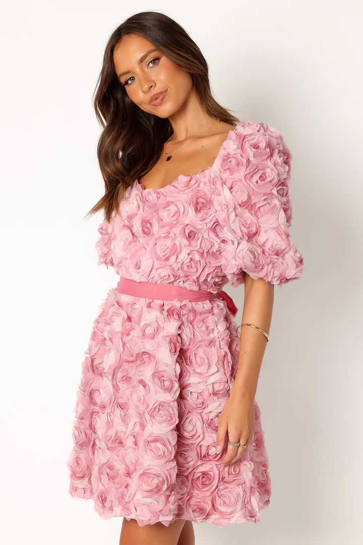 Kaden Textured Mini Dress - Rose | Petal & Pup (US)