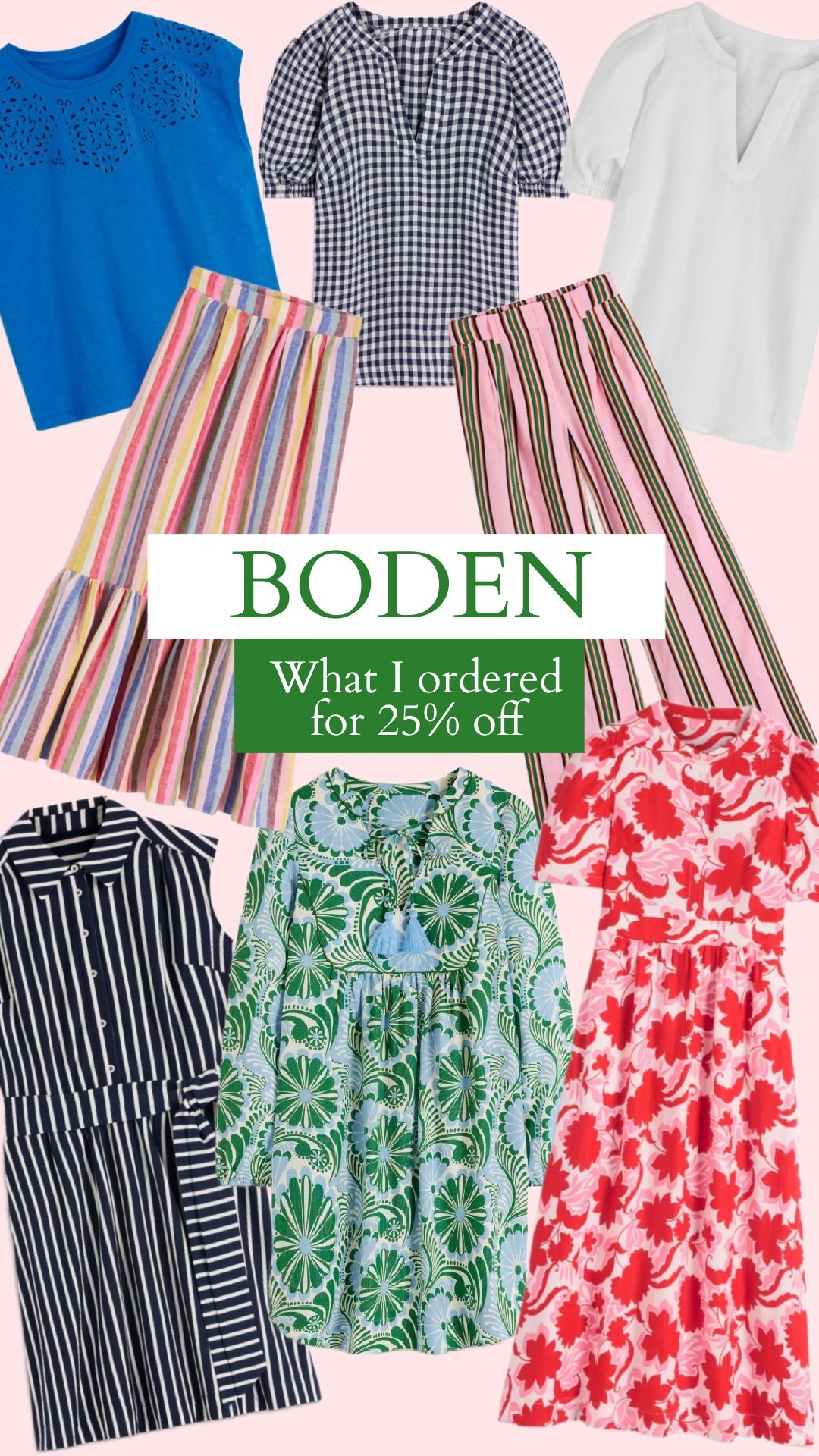 BODEN 25% off sale 

#LTKdayinmylife #LTKSaleAlert #LTKOver40