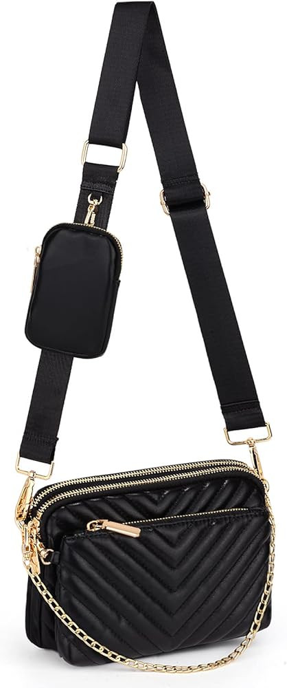 UTO Small Crossbody Bags for Women 3 in 1 Trendy Belt Purse Fashion Designer Mini Cute Sling Fann... | Amazon (US)