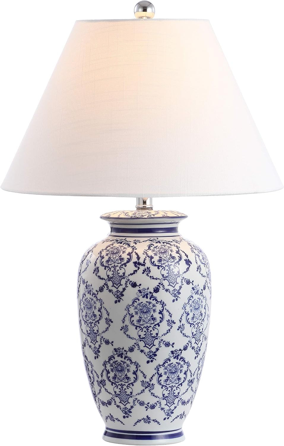 JONATHAN Y Juliana 26.25" Chinoiserie Ceramic Urn Table Lamp, Blue/White | Amazon (US)