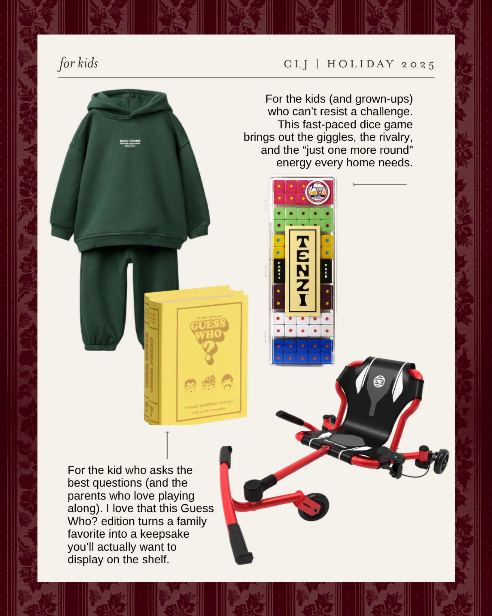 NOW LIVE ON chrislovesjulia.com/giftshop: The best gifts for kids are the ones that get played with, loved hard, and maybe even passed down one day.
Our picks are sweet, sturdy, and full of heart — just like the kids you’re shopping for.
:gift: Explore the full kids’ gift guide on chrislovesjulia.com.#LTKkids

#LTKSeasonal