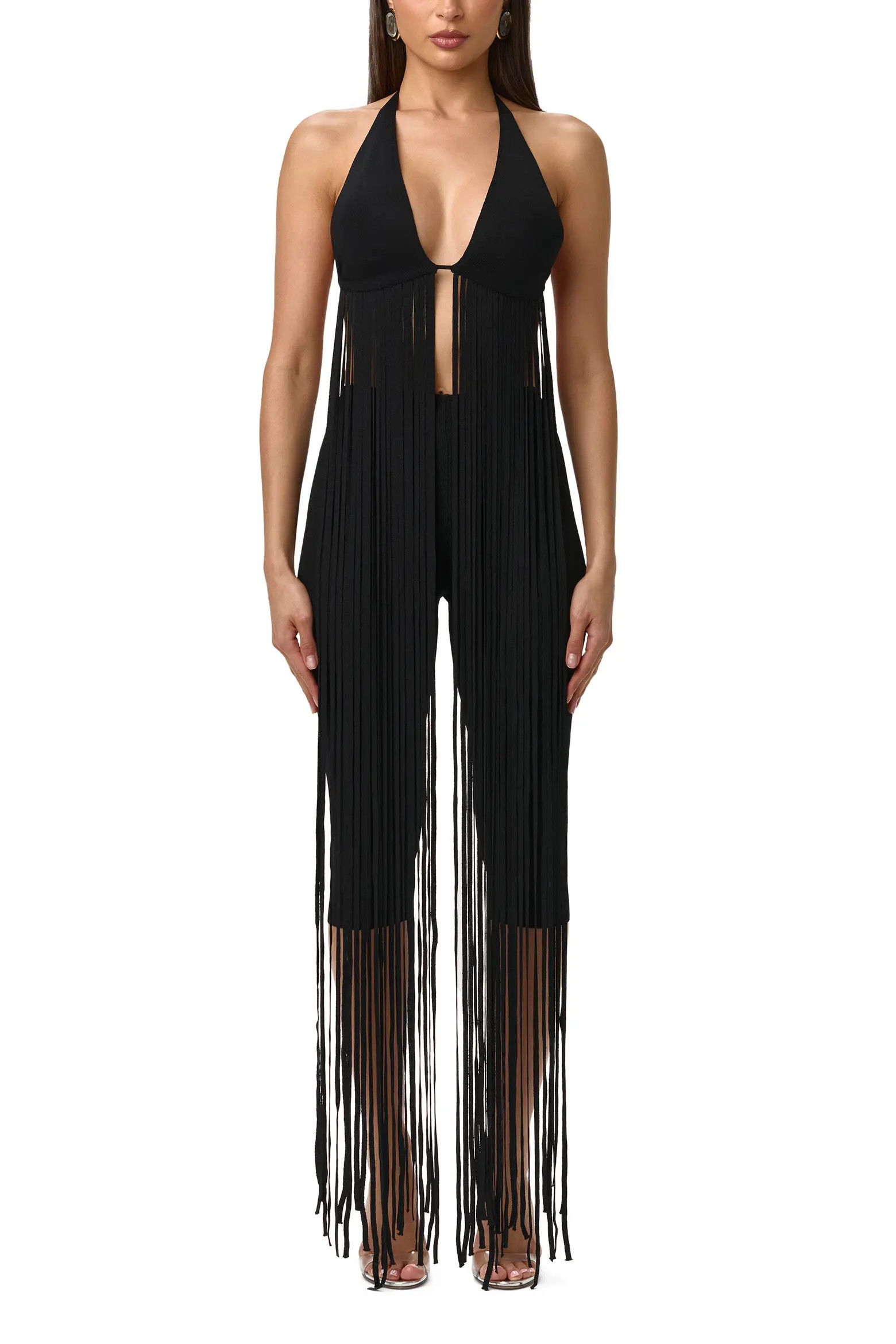 Naked Wardrobe Long Fringe Halter Top (Women) | Nordstrom | Nordstrom