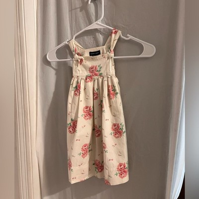 Ralph Lauren cream floral pinafore dress size toddler 2t boho  | eBay | eBay US