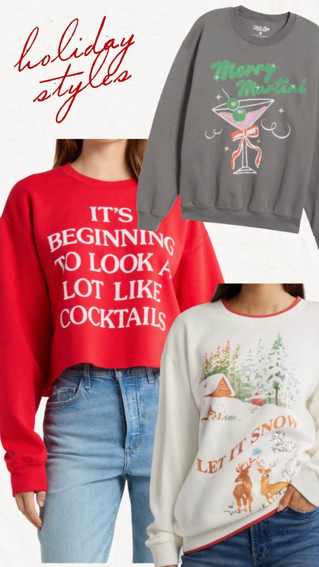 🎄 Holiday style cozy crew-necks ❤️ all the festive vibes ✨

#holidayfashion #crewneckstyle #seasonalwardrobe #festivelook #winterfashion #holidayoutfits #cozystyle #affordablefashion #trendystyle #holidayseason

#LTKGiftGuide #LTKStyleTip #LTKHoliday