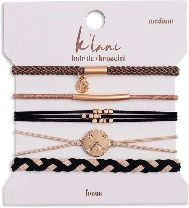 Amazon.com : K'lani Hair Tie Bracelets for Women - Elastic Hair Bands That Double as Stylish Jewe... | Amazon (US)