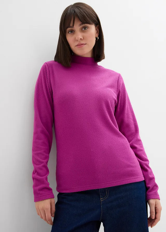 Thermoshirt met opstaande kraag donkerfuchsia | Bonprix NL (Influencer)