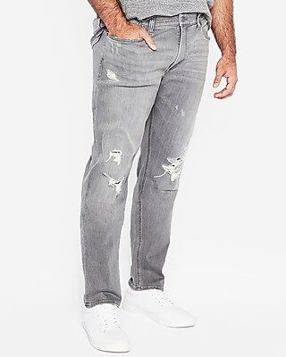 Slim Gray Destroyed Stretch+ Jeans | Express