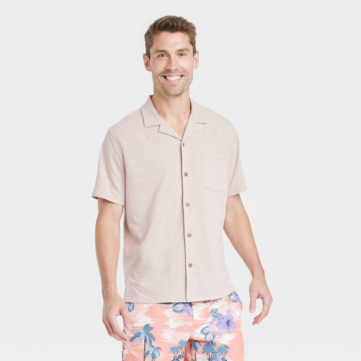 Men's Short Sleeve V-Neck Button-Down Shirt - Goodfellow & Co™ | Target