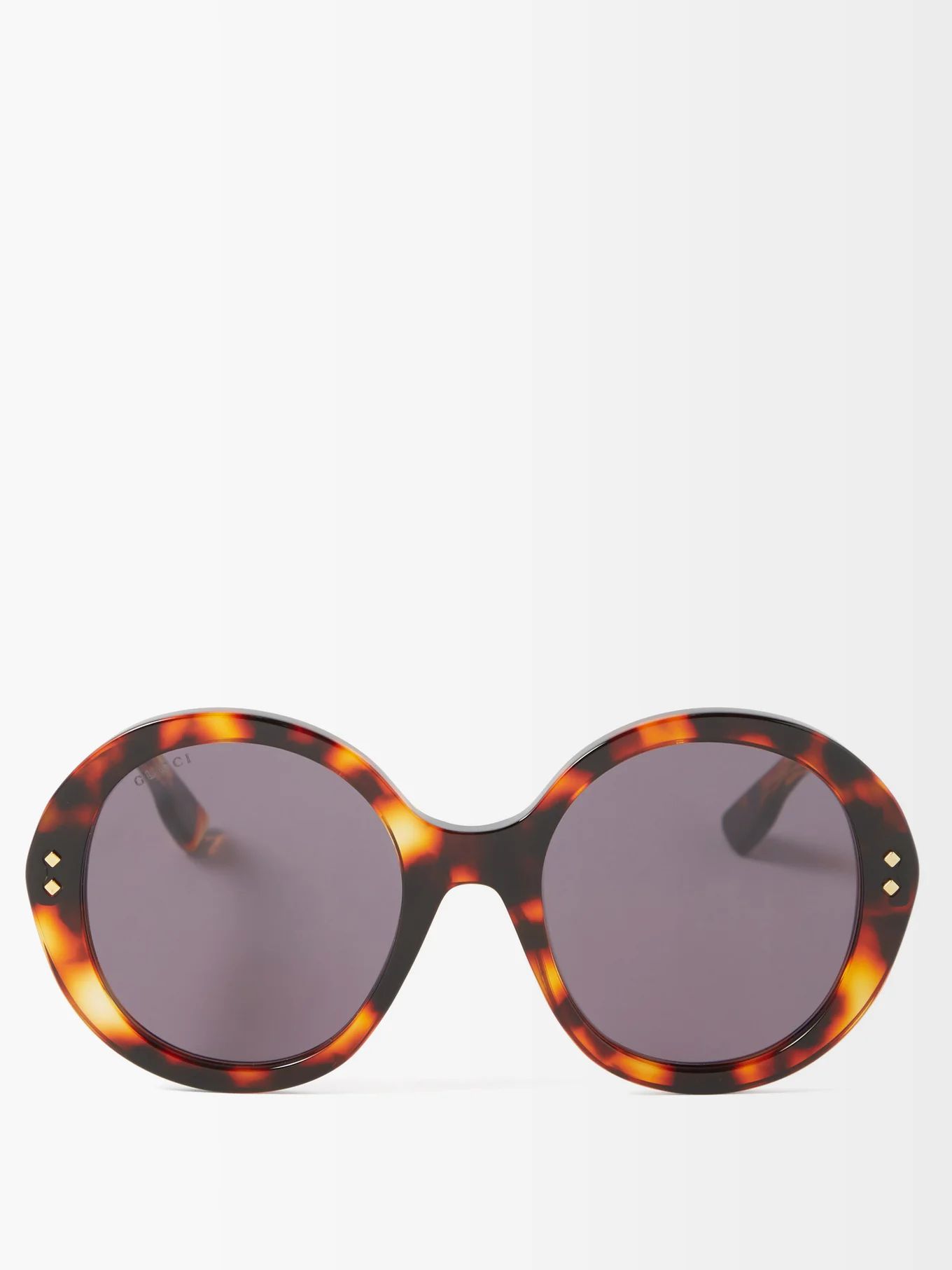 Oversized round tortoiseshell-acetate sunglasses | Gucci | Matches (US)