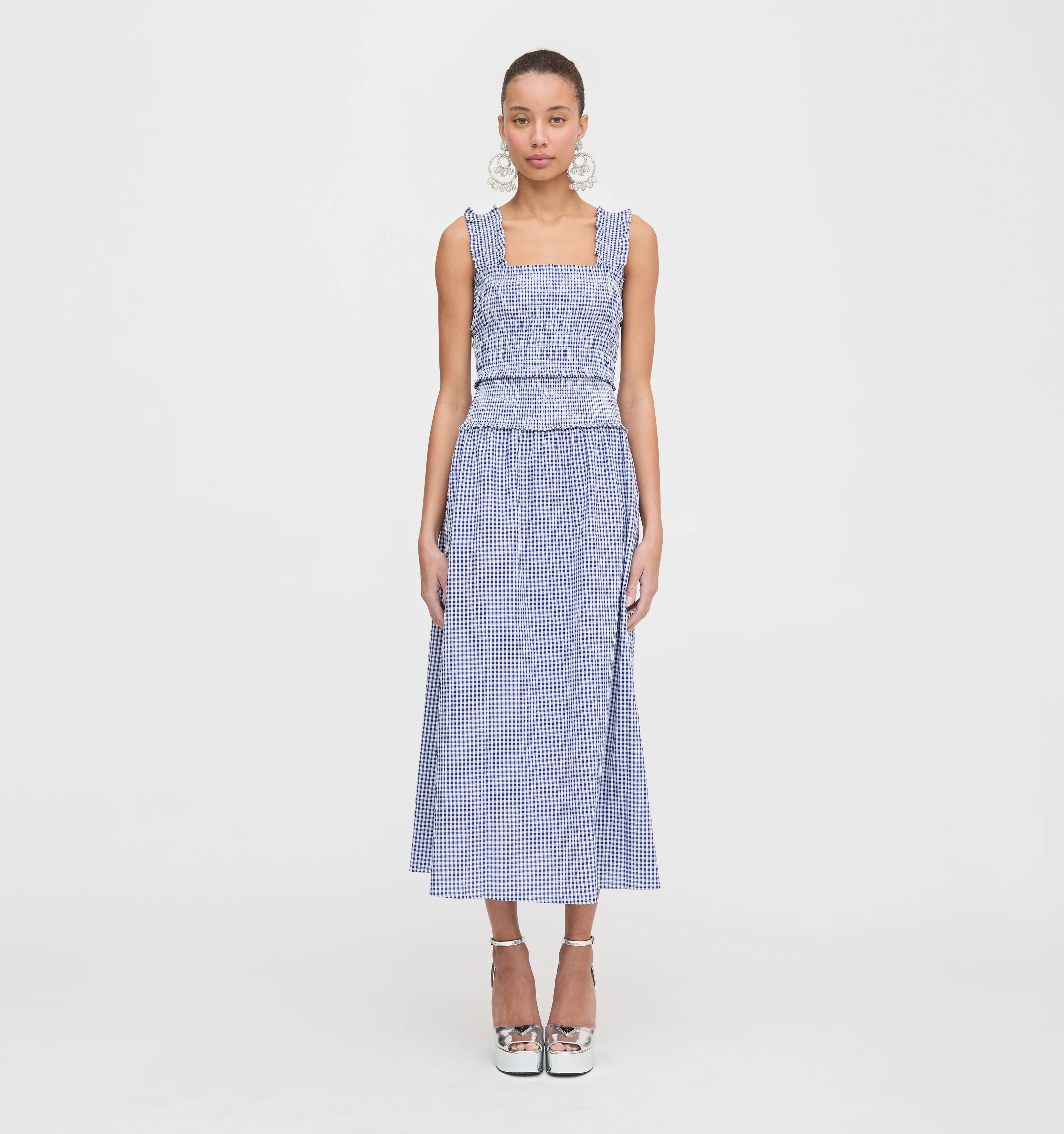 The Delphine Nap Skirt - Navy Gingham | Hill House Home US