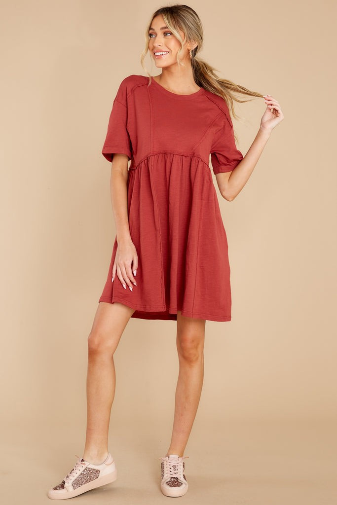 Flirting With Perfect Brick Dress | Red Dress 