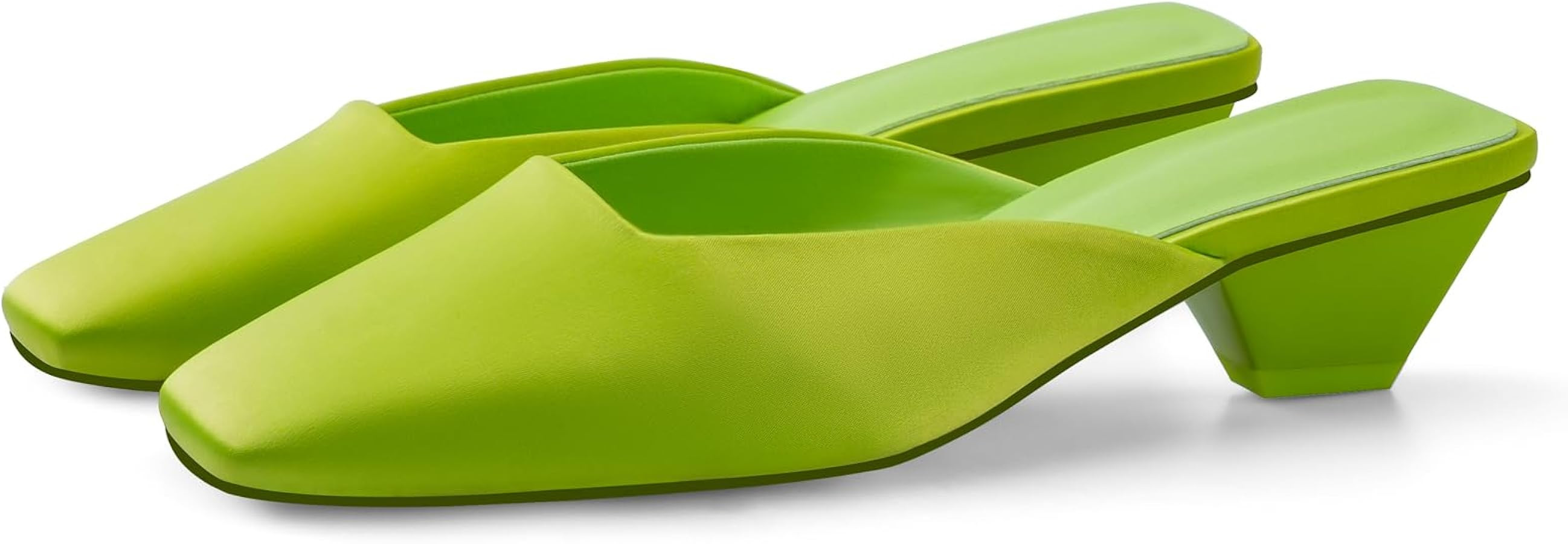 Adrizzlein Mule Heels for Women Square Toe Kitten Heel Satin Mules Closed Toe Low Heel Slides San... | Amazon (US)