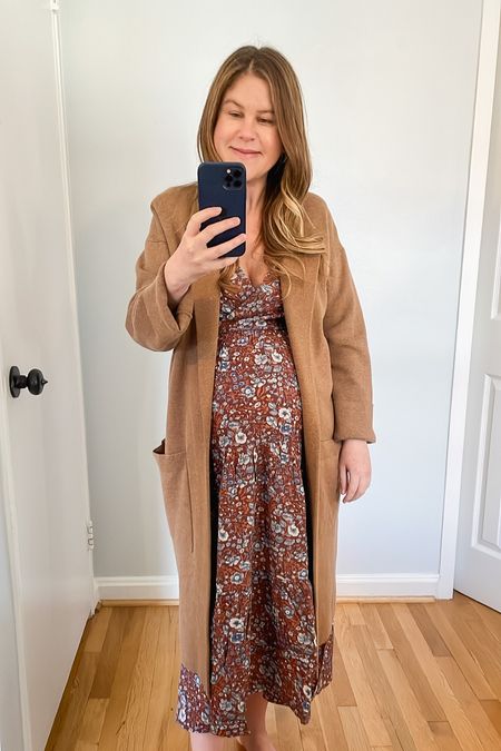 You can also wear this dress with a sweater coat! It would be super cute with a brown belt around the dress or the sweater coat. I would wear this for a trip to a winery or brunch! The exact sweater coat is linked in different colors.

Thanksgiving dress, holiday dress, sweater coat

#LTKstyletip #LTKSeasonal #LTKHoliday
