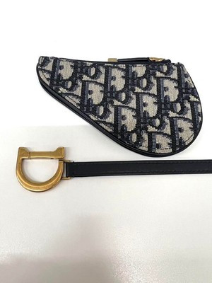 Auth Christian Dior Trotter saddle Coin Purse Navy Canvas/Goldtone  | eBay | eBay US