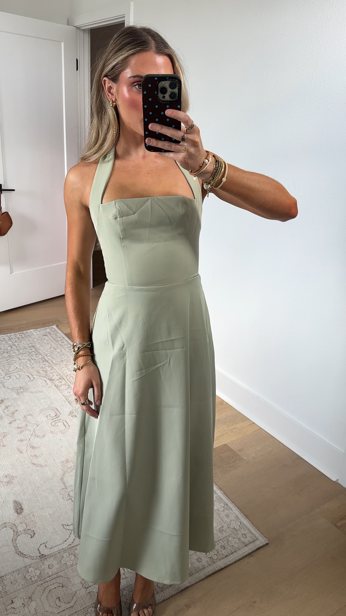 @showpo size 2 A halter neck frames your shoulders, the fitted bodice sculpts, and the softly flared A-line skirt moves with every step, elegant, effortless, and ready for anything. Inclusive by design, this silhouette celebrates curves, straights, and everything in between, so you can feel confident from first sip to last dance.
Karissa Midi Dress levels up your event wardrobe with a fresh green hue that flatters all skin tones. The midi length keeps it polished while the halter detail adds a little flirt. Perfect for weddings, long lunches and nights out, it’s one of those Dresses you’ll reach for on repeat.
Style with barely-there heels and a sleek clutch for an elevated finish, or add delicate earrings for a soft sparkle. However you wear it, this piece brings feel-good energy and that pulled-together vibe, no stress, just compliments.

#LTKootd #LTKdayinmylife #LTKWedding