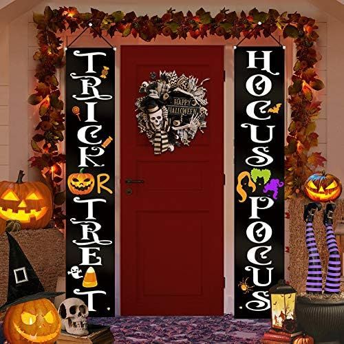 Halloween Decorations Outdoor - Halloween Decor - Trick Or Treat Hocus Pocus Large Witch Banners ... | Amazon (US)