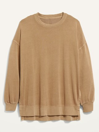 Vintage Long-Sleeve Garment-Dyed French-Terry Tunic Sweatshirt for Women | Old Navy (US)