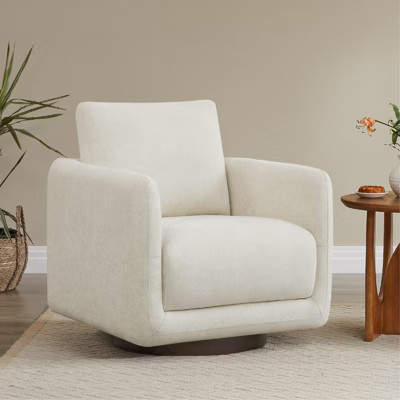 Spruce&Spring Modern Swivel Accent Chair Arm Chair with Loose Back Cushion, Single, Linen Fabric | Target