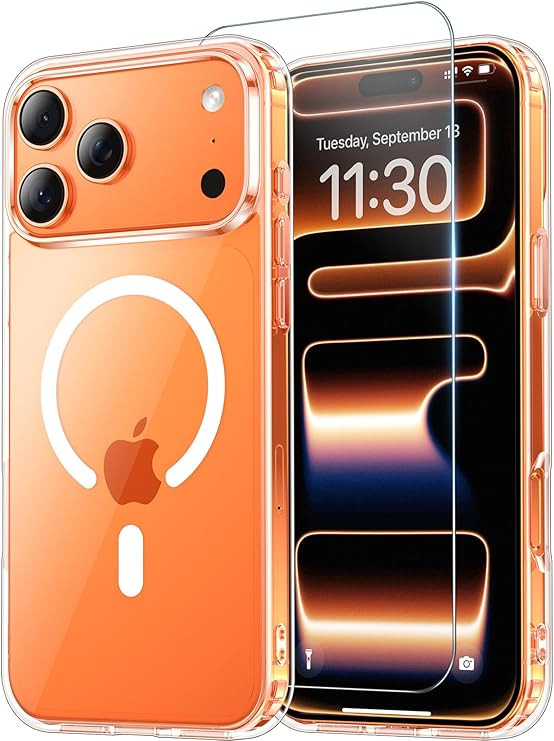 Temdan for iPhone 17 Pro Case Clear with Screen Protector, [Compatible with Magsafe][Anti-Yellowi... | Amazon (US)