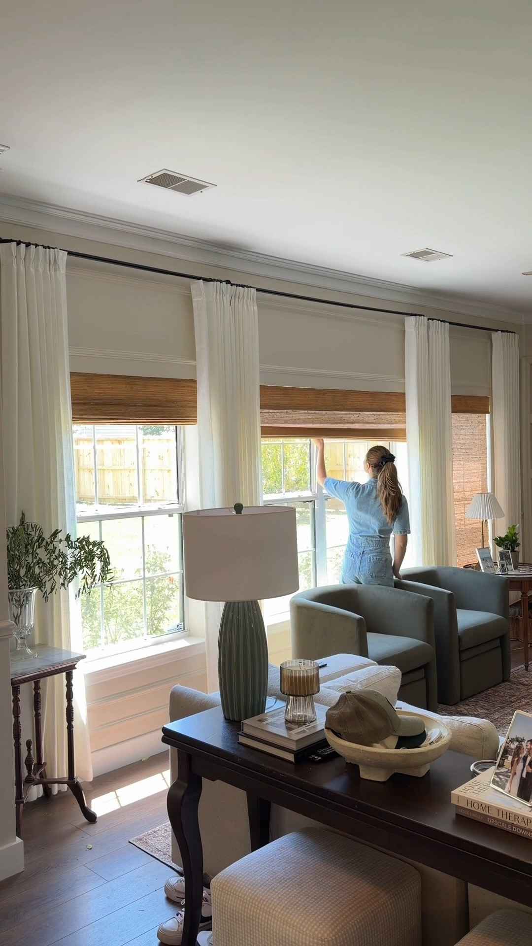 Added @TWOPAGES LAY Collection Bamboo Shades in “Bark” to our living room!