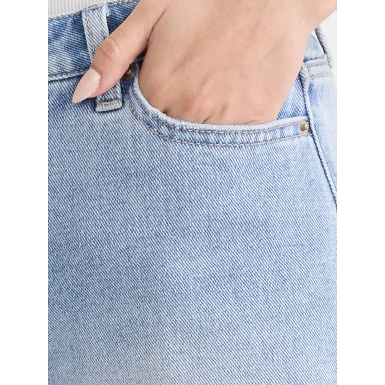 Time and Tru Women's High Rise Denim Short, 4" Inseam, Sizes 2-20 | Walmart (US)