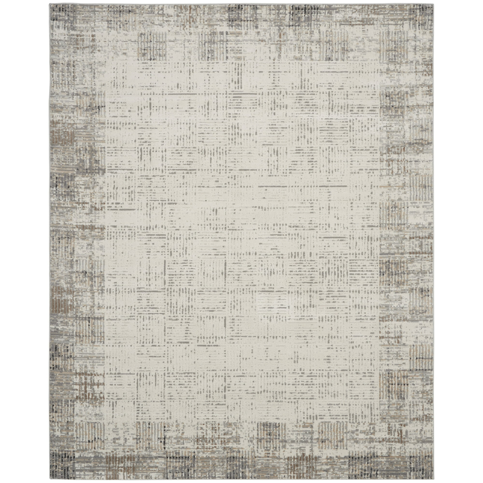 Nourison Elation Distressed Bordered Ivory Grey 7'10" x 9'10" Area Rug, (8' x 10') | Walmart (US)