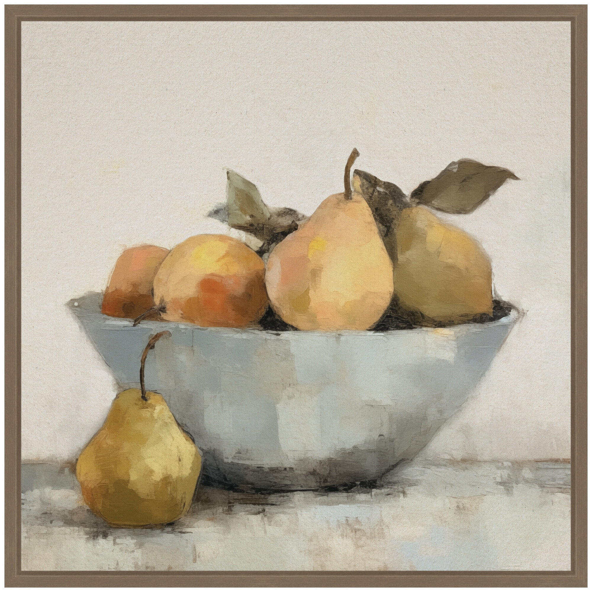 Kate and Laurel Still Life Fruit In A Bowl Vintage Style Framed Canvas Wall Art by The Creative B... | Walmart (US)