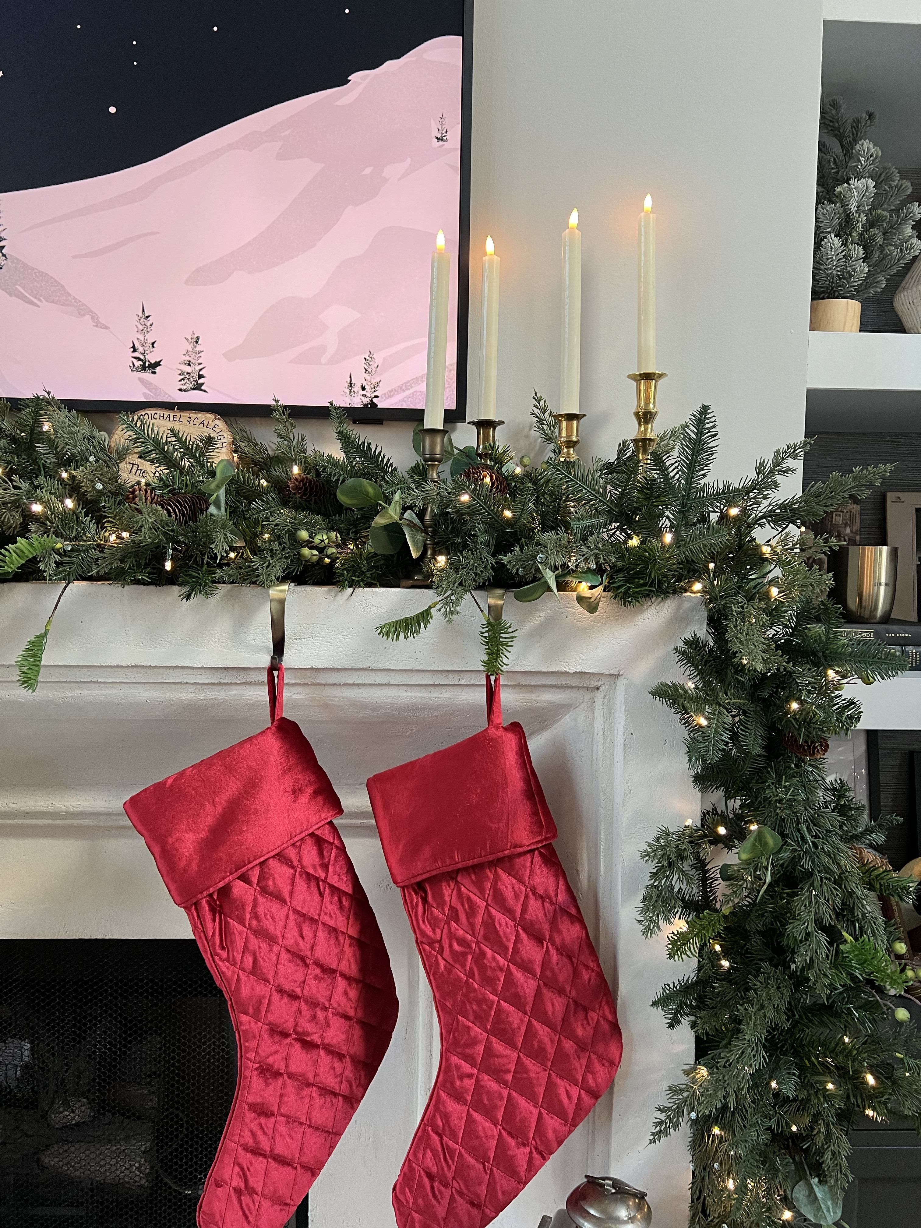 Holiday mantle garland from last year!✨🎄🎅🏼

holiday garland, mantle decor, holiday decor, stockings, candle, lantern, holiday garland, front gate, metal tree, Caleigh Hardy 

#LTKHoliday #LTKSeasonal #LTKHome