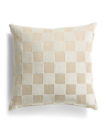 22x22 Brodey Velvet Check Luxury Feather Fill Pillow | Polyester | Marshalls