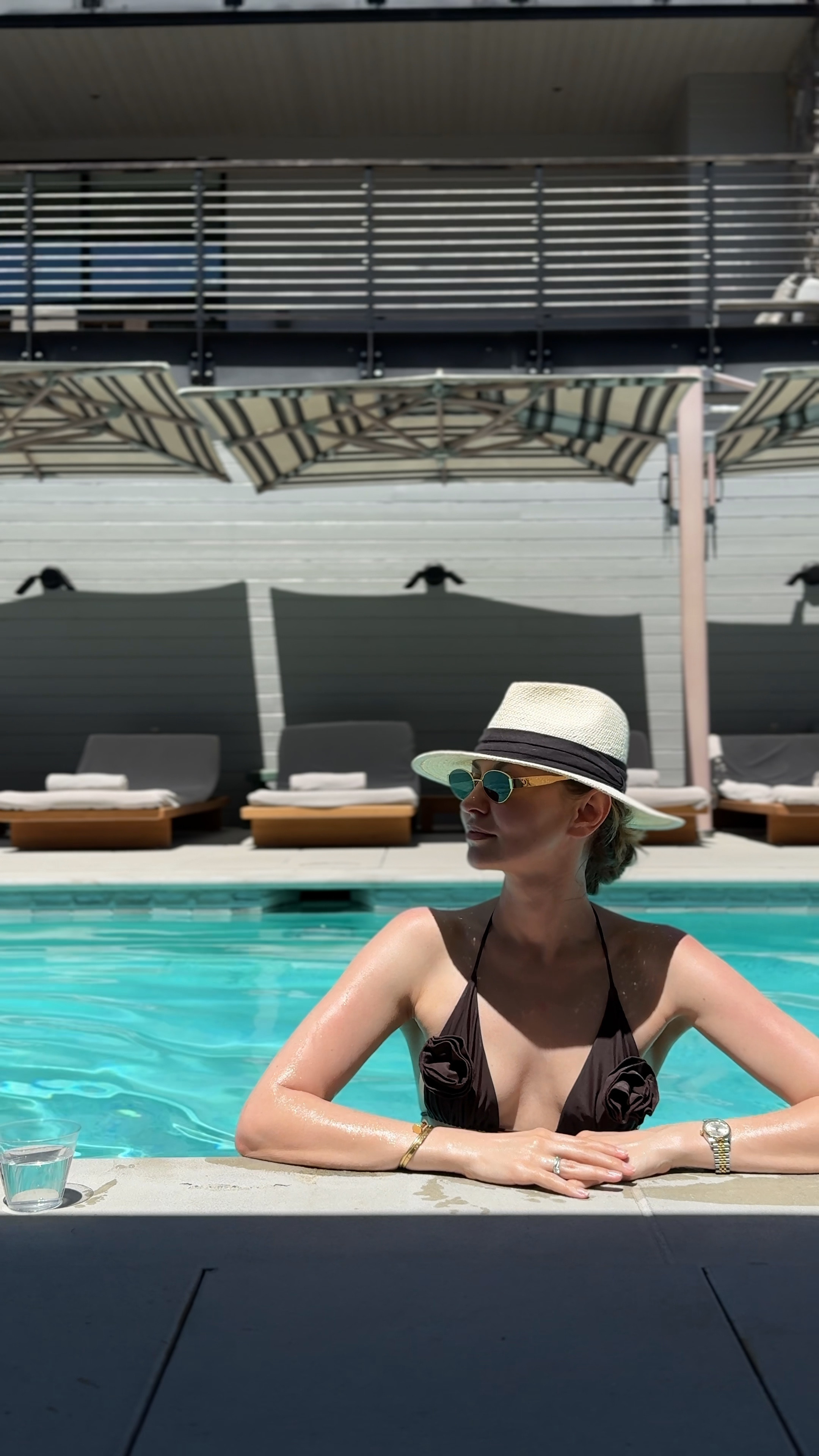 Summer ready- gorgeous affordable chocolate brown swimsuit with flowers. Love it! Take your usual size. I got size M for the bottom and it was large for me.

#LTKstyletip