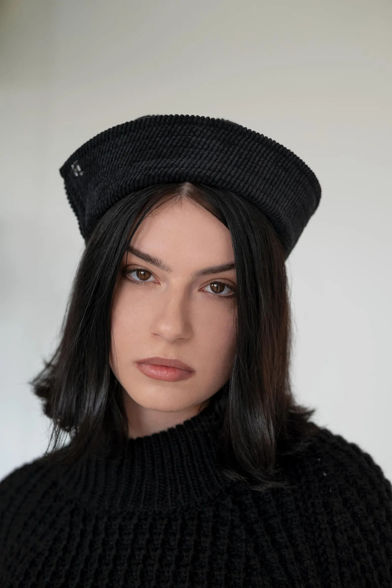 Black Corduroy Fabric Sailor Hat Fashion Ribbed Unisex Hat - Etsy | Etsy (US)