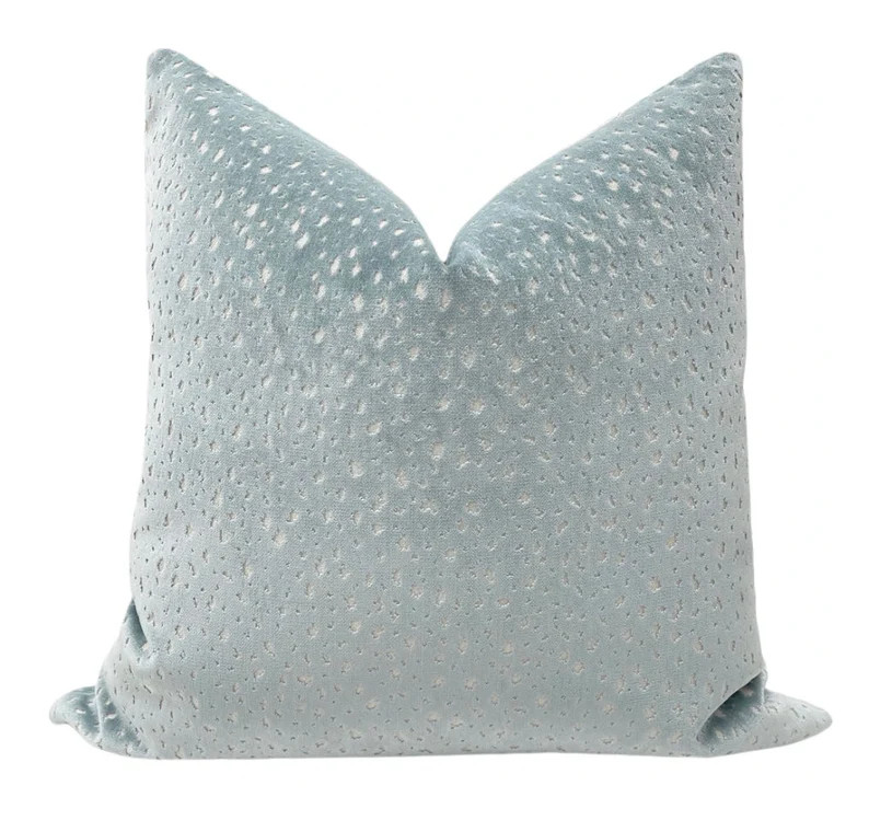 Antelope Cut Velvet // Cerulean Blue Pillow Cut Velvet Designer Velvet Pillow Bedroom Home Decor ... | Etsy (US)