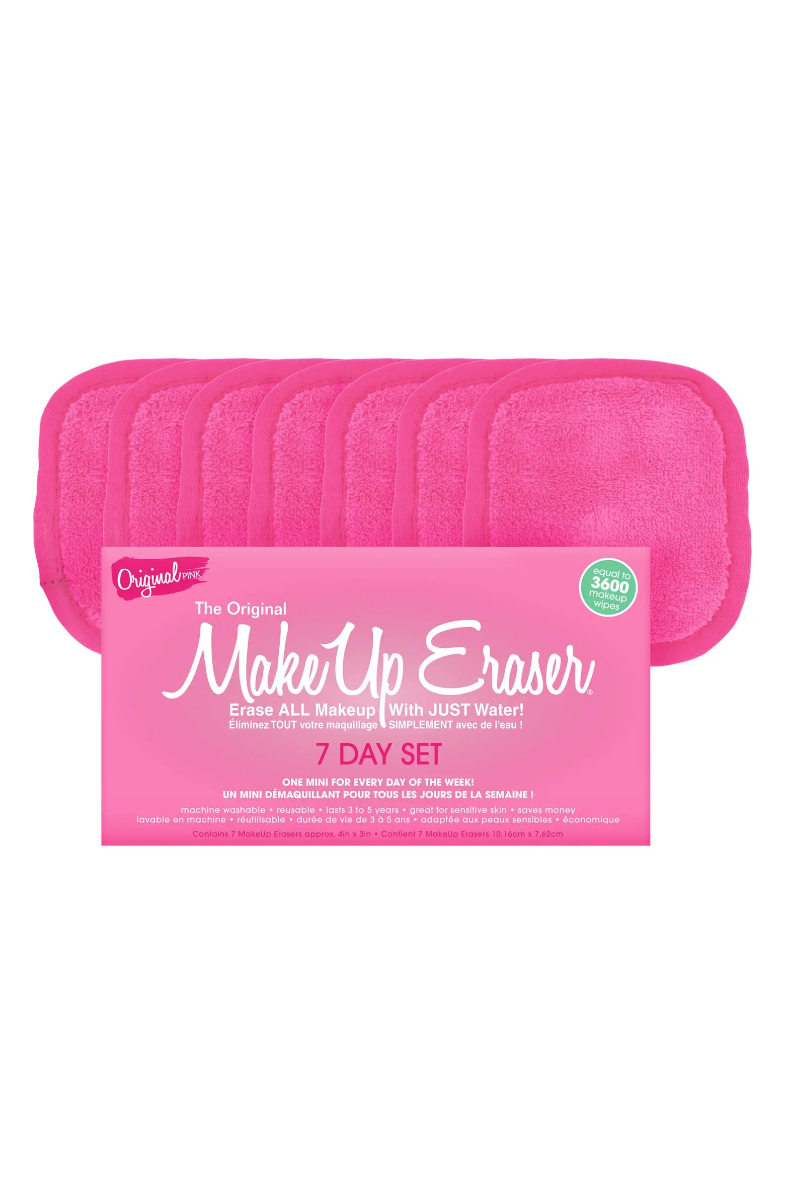 Original Pink 7-Day Mini MakeUp Eraser Set | Nordstrom