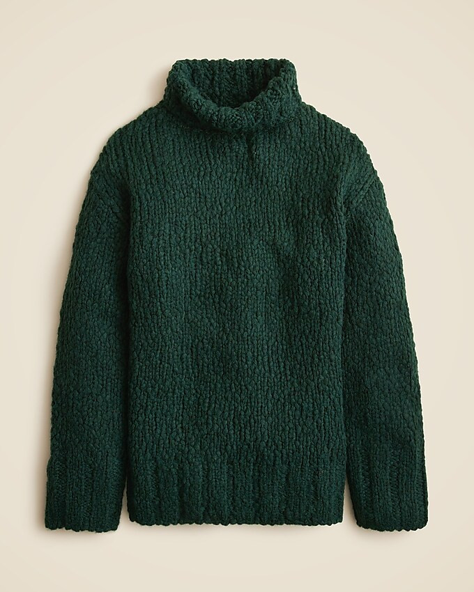Oversized turtleneck sweater in textured yarn | J. Crew US