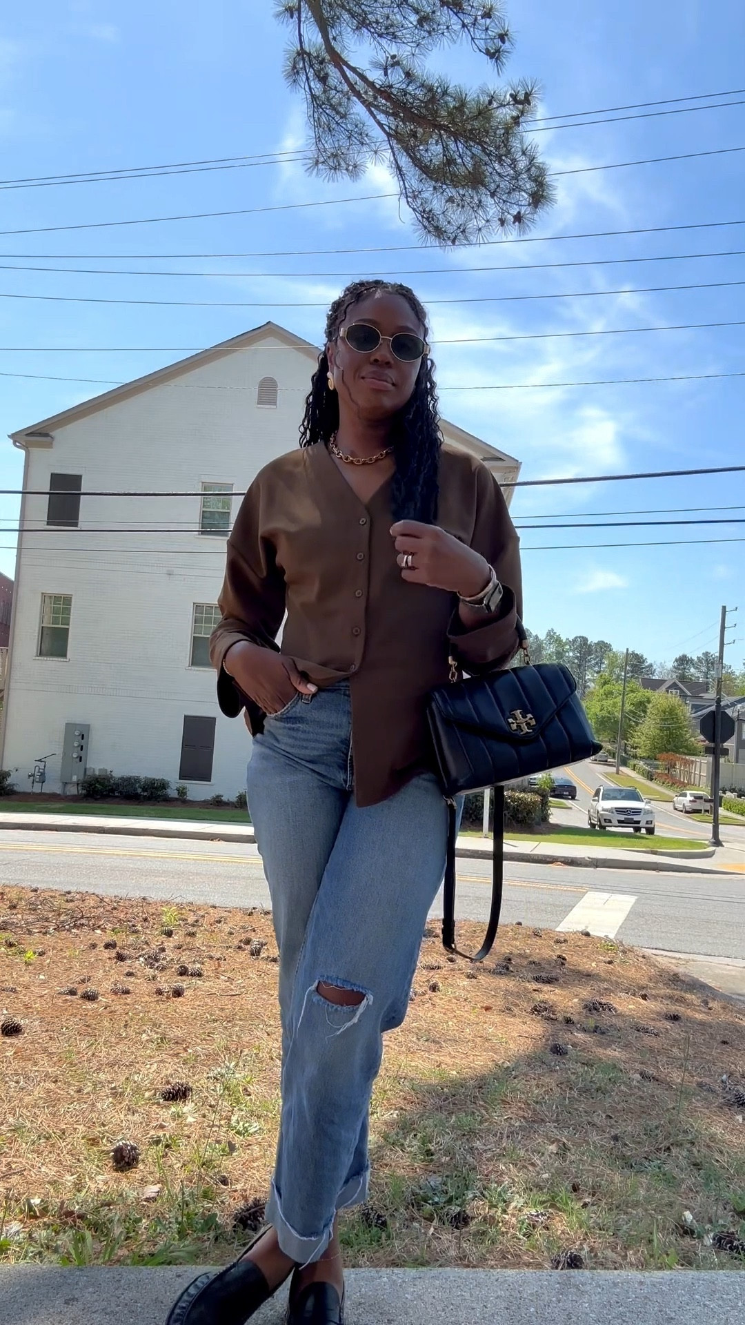 Loafers from @Zara 
Purse is old Tory Burch

#LTKdayinmylife #LTKootd