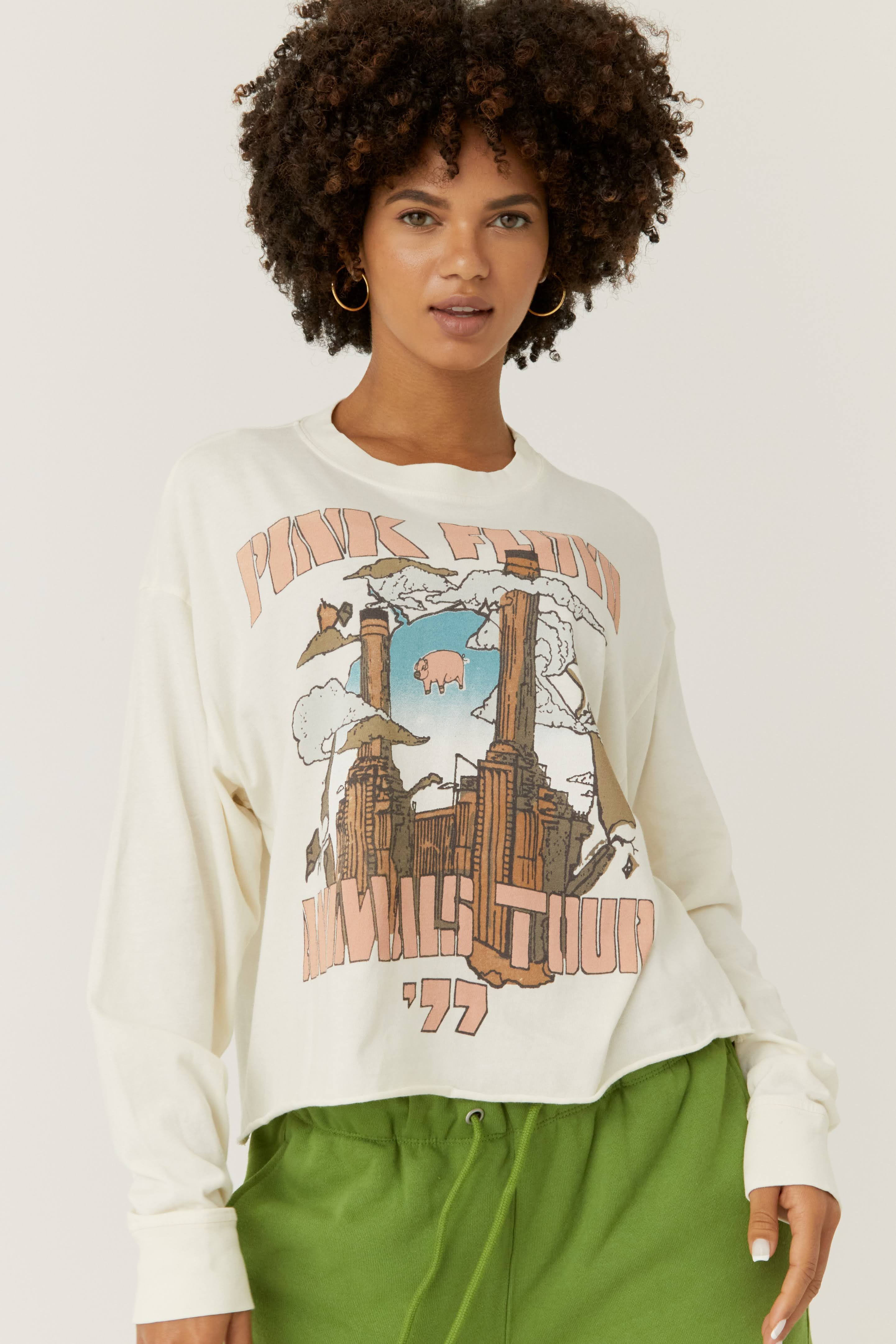 Pink Floyd Animals Tour '77 Long Sleeve Crop | Daydreamer