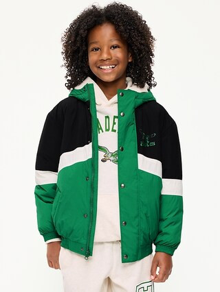 Philadelphia Eagles Oversized Crinkled Hooded Jacket for Boys | Old Navy (US)