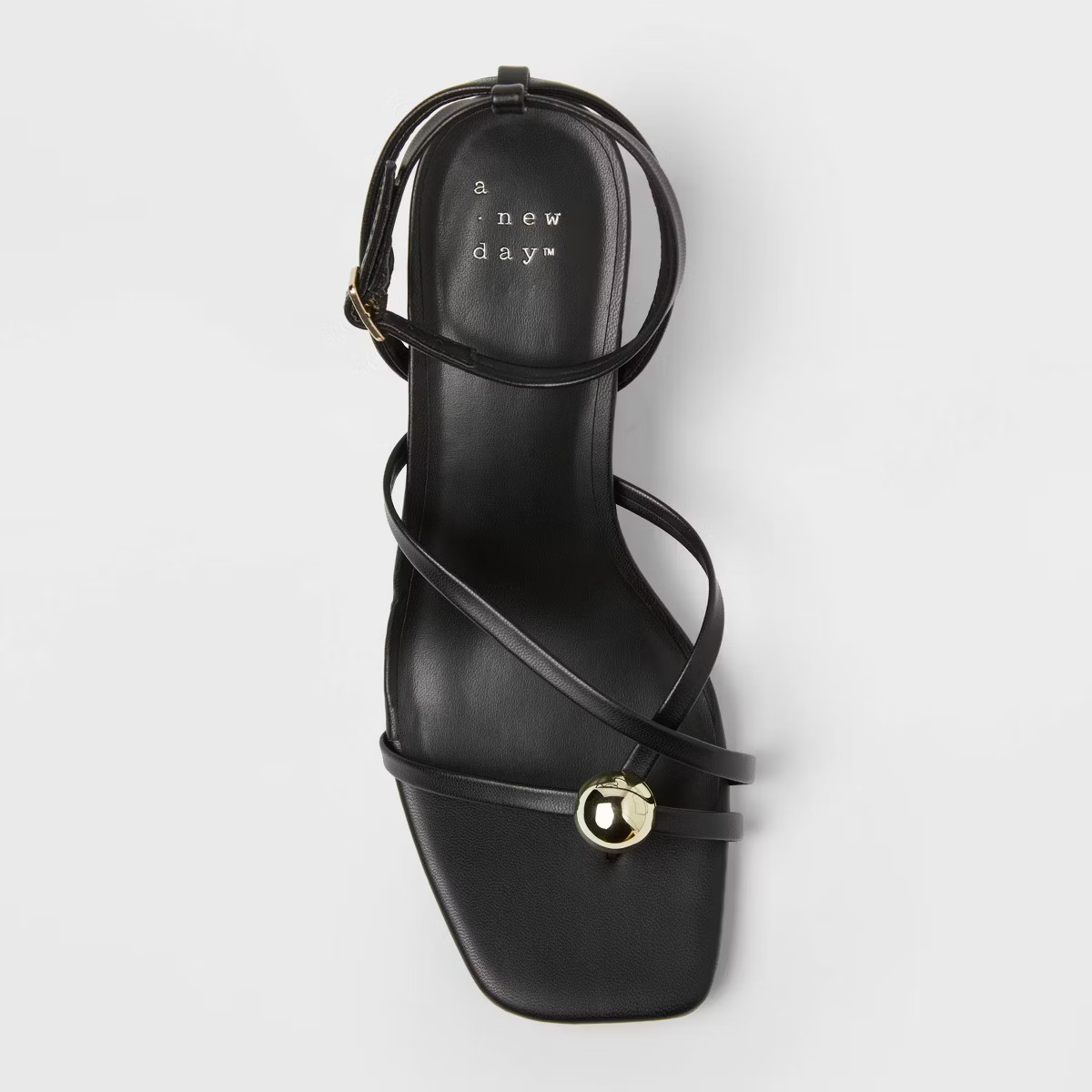 Women's Phoebe Strappy Ball Ornament Heels - A New Day™ Tan 8: Adjustable Buckle, Block Heel, O... | Target