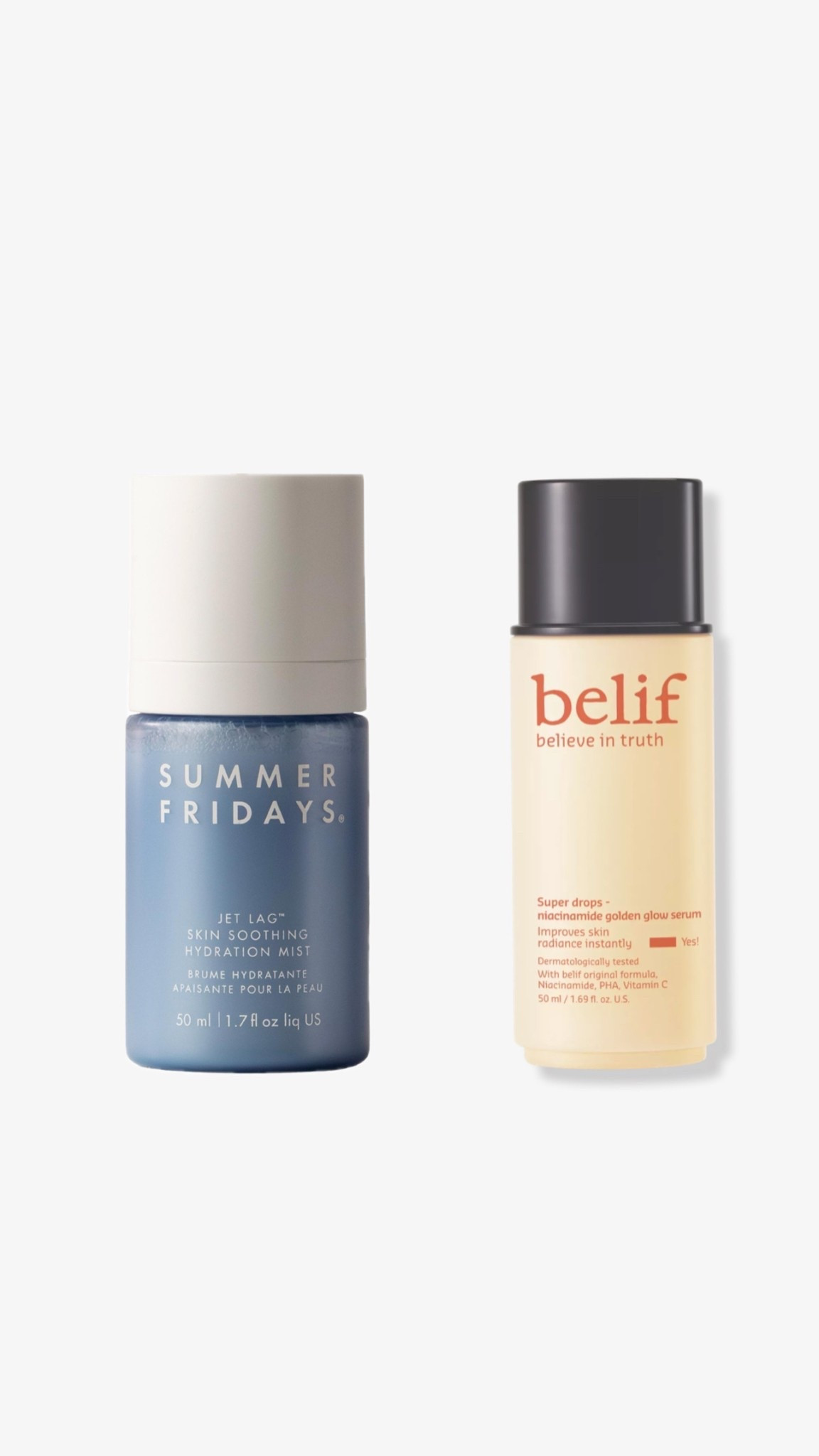 My 2 current favorites! Love the hydration and glow these both give me. Great for everyday and while traveling. Summer Fridays Jet Lag Hydration Mist and Belif Believe in Truth Glow Drops 10/10 

#LTKSaleAlert #LTKFindsUnder50 #LTKBeauty