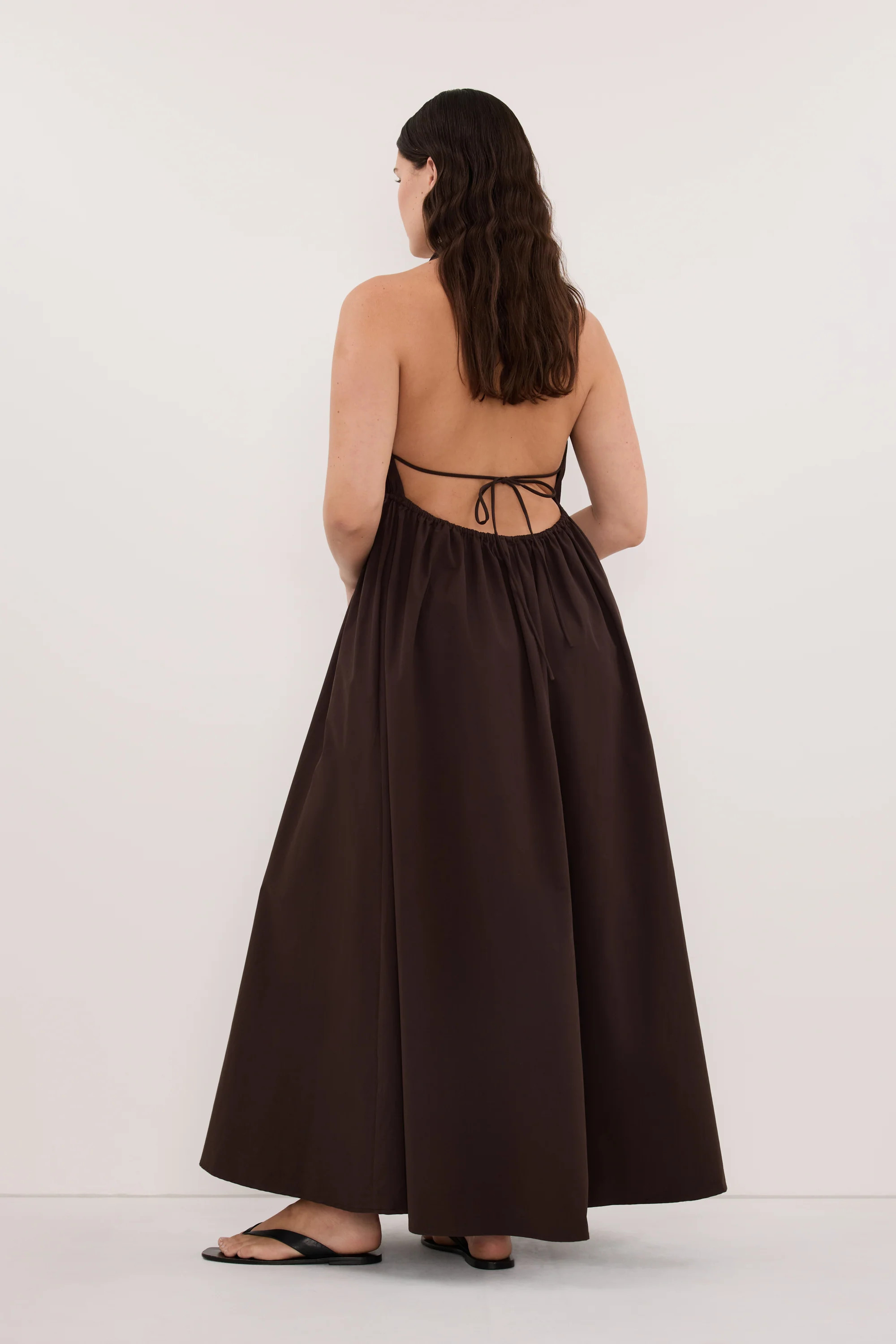 TAMMY BURNT CHOC POPLIN MIDI DRESS | DISSH