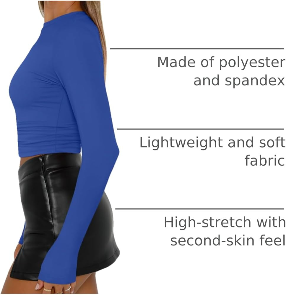 Trendy Queen Womens Long Sleeve T Shirts Fall Fashion 2025 Basic Crop Tops Going Out Outfits Y2k ... | Amazon (US)