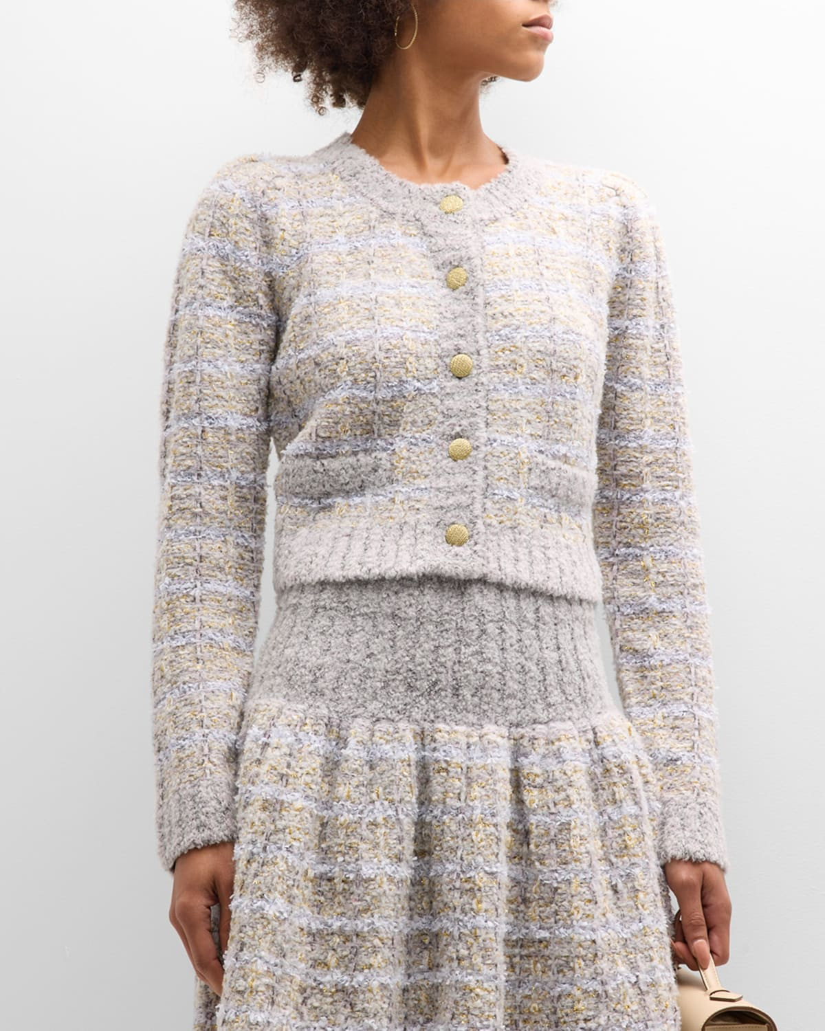 Saxson Crop Tweed Cardigan | Neiman Marcus
