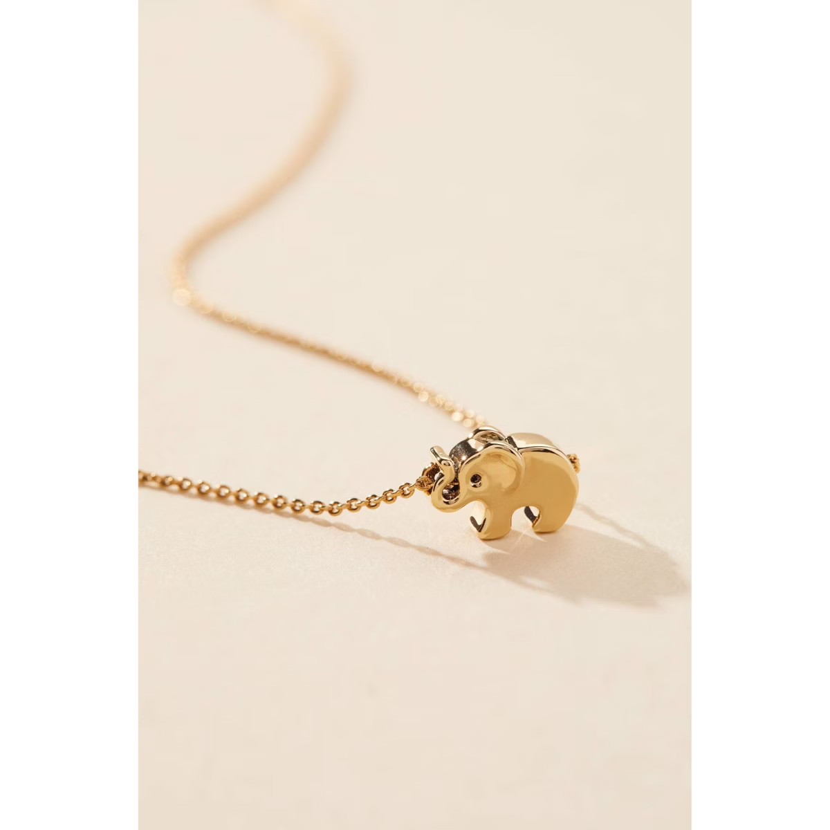 Tiny Tags 14K Gold Ion Plated Elephant Chain Necklace - Gold | Target