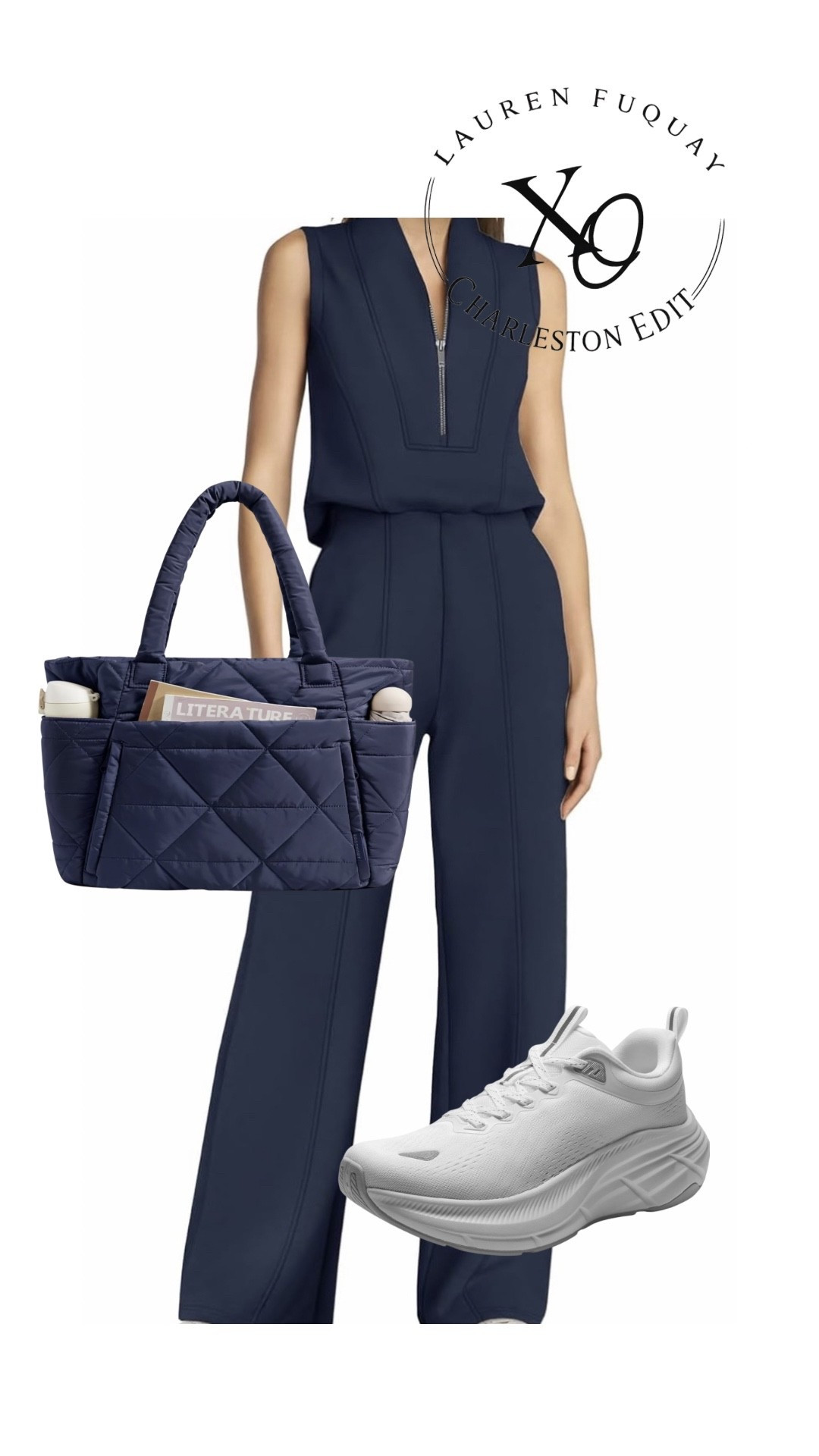 Heading Home from Charleston ✈️🤍

Sharing my comfortable airport outfit from Charleston! This navy travel set is lightweight, wrinkle-resistant, and perfect for long travel days. Paired with supportive white sneakers and a quilted travel tote that fits all of my flight essentials, it’s the kind of effortless outfit you’ll reach for again and again.

If you’re looking for women’s travel outfits, airport outfit ideas, comfortable travel clothes, chic travel style, coastal fashion, elevated athleisure, vacation outfits, Charleston travel style, wrinkle-free travel sets, quilted travel bags, and supportive white sneakers, this look checks every box. Comfortable enough for the flight home, polished enough to head straight to lunch.

Everything I’m wearing is linked below. ✈️🤍

#LTKTravel #LTKPetite #LTKootd