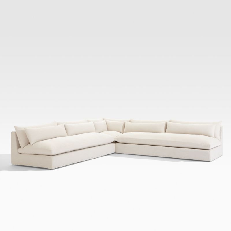 Seascape 3-Piece Upholstered L-Shaped Outdoor Patio Sectional Sofa | Crate & Barrel | Crate & Barrel