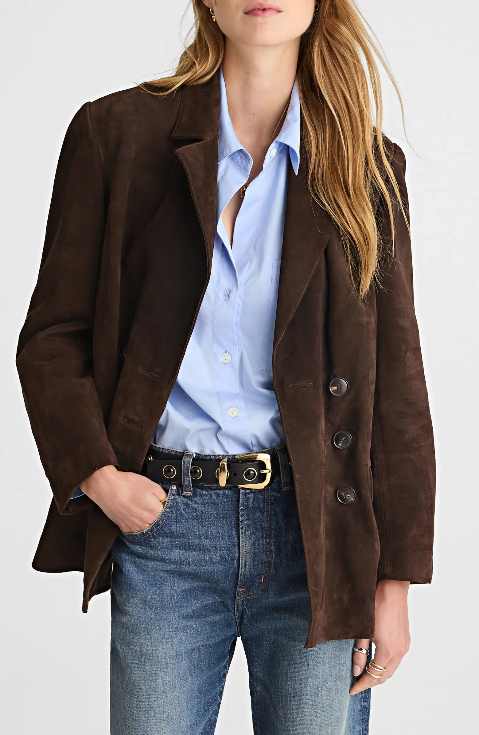 Madewell Double-Breasted Suede Blazer | Nordstrom | Nordstrom