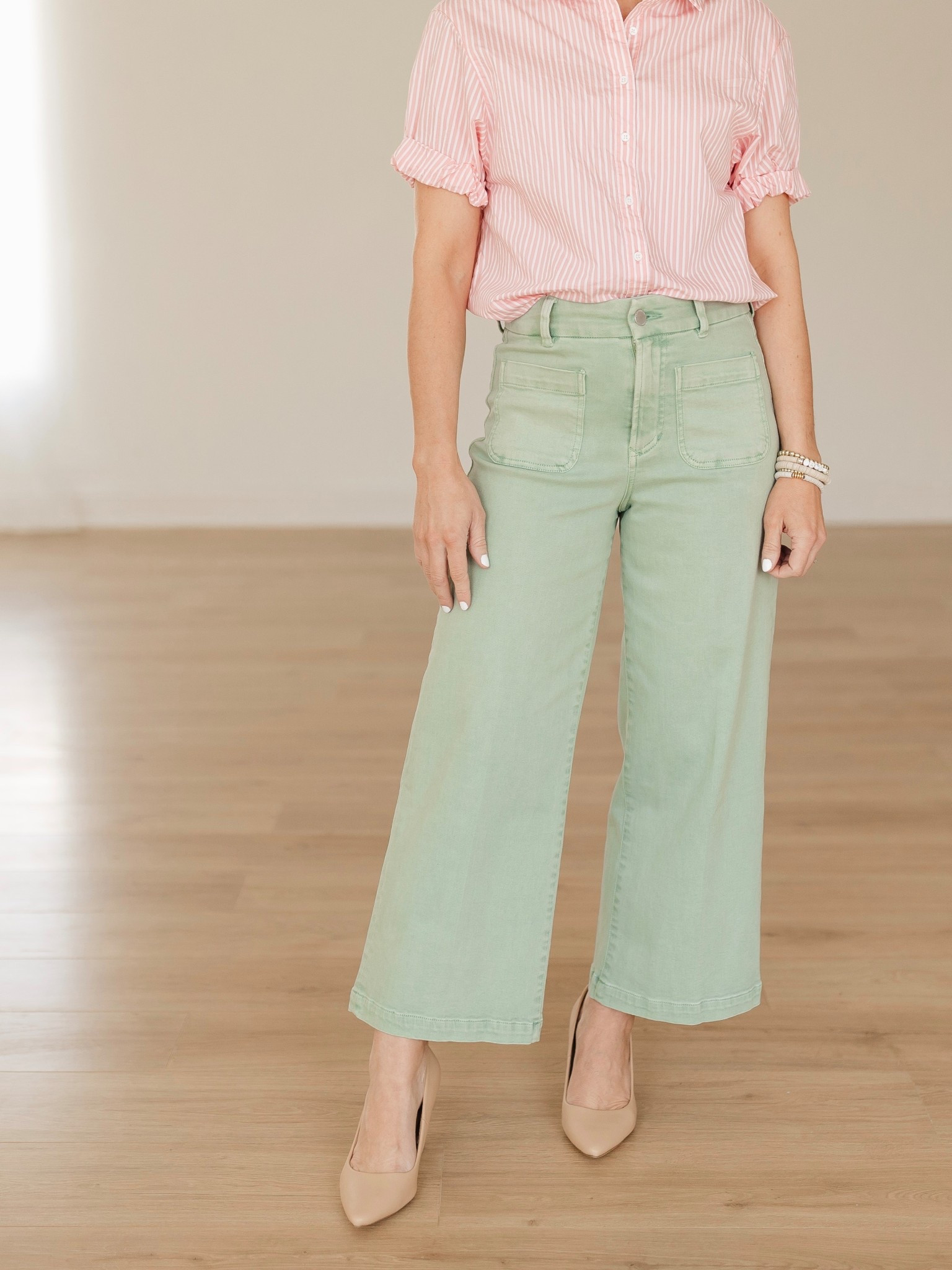 If you only buy one piece from my DEAR JOHN x KATIE HALLER capsule wardrobe collection I would say these pants are it! They are so soft, comfortable and flattering! They fit TTS! I’m wearing a size 25! 
Use my code: DJXKATIE20 for 20% off your purchase at @dearjohndenim 

#LTKPetite #LTKootd #LTKOver40