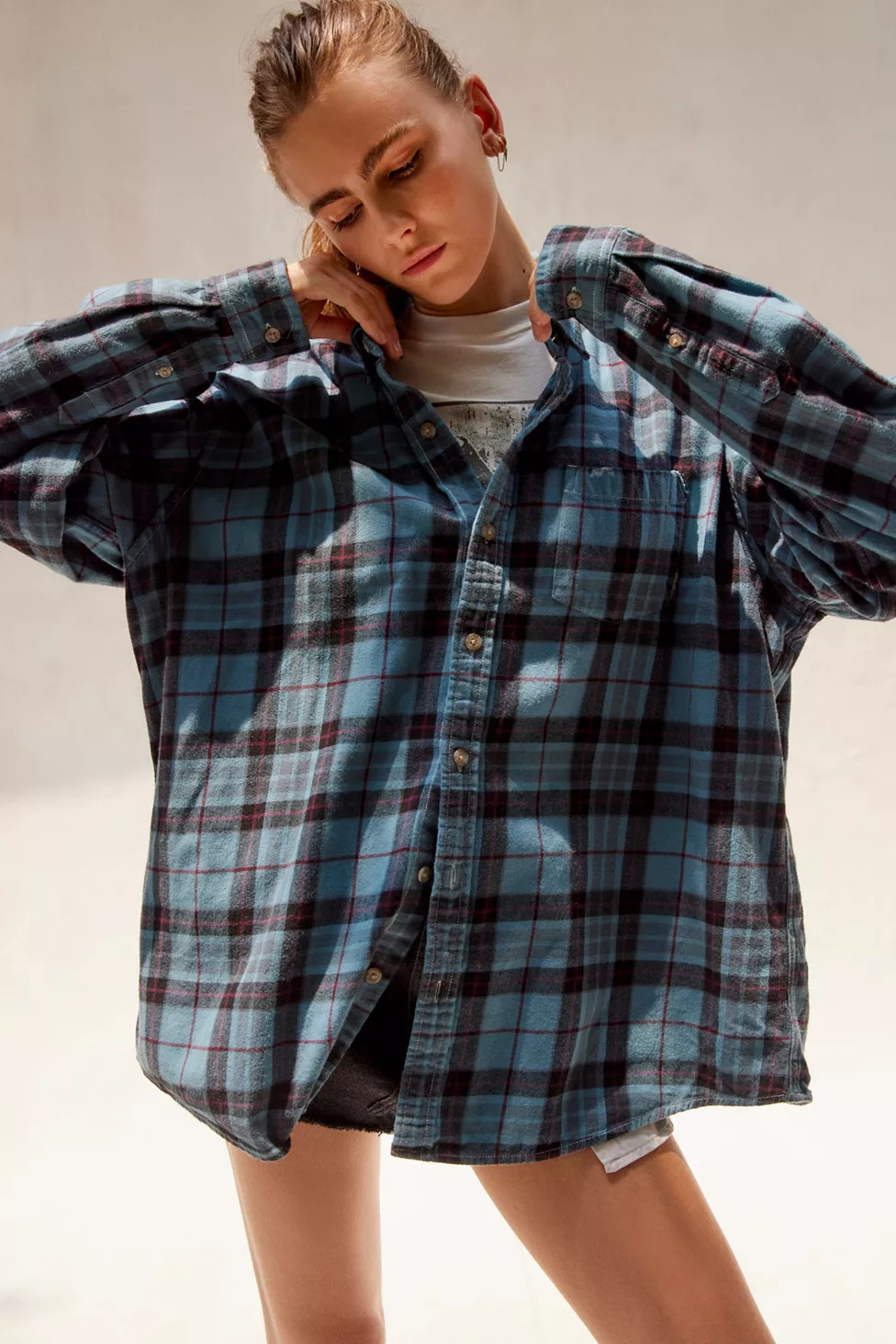 Urban Renewal Remade Overdyed Flannel Shirt | Urban Outfitters (US and RoW)