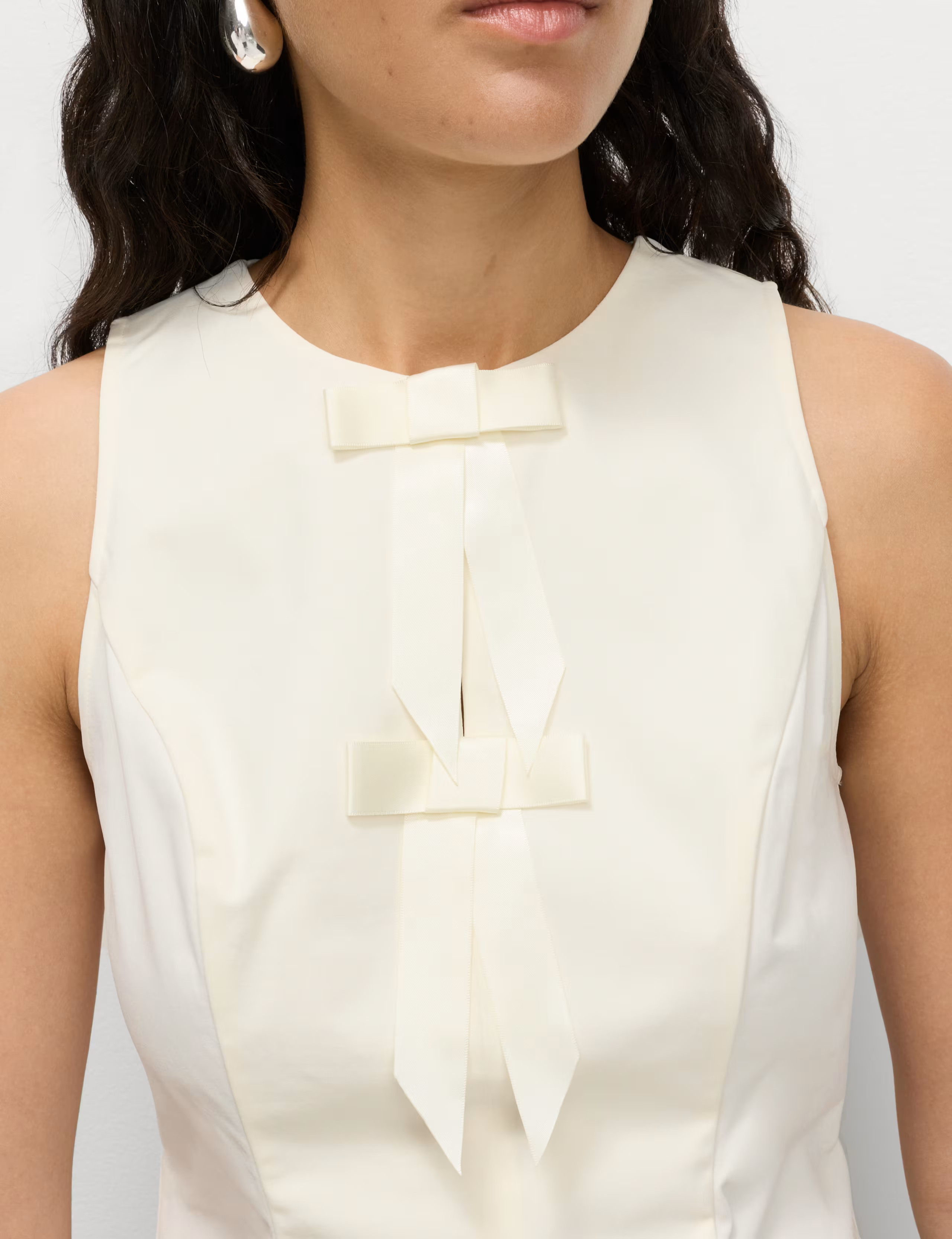 Bow Detail Waisted Top | Marks & Spencer (UK)